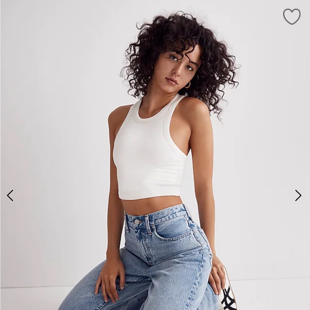 New with tags, Madewell cropped ribbed racerback tank S
